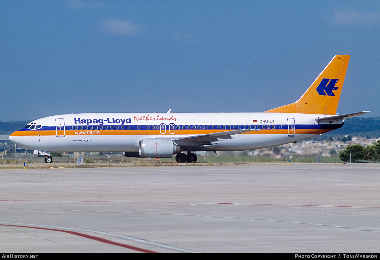 Aircraft Photo of D-AHLJ | Boeing 737-4K5 | Hapag-Lloyd Netherlands | AirHistory.net #120296