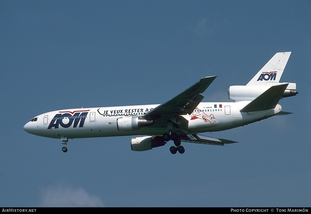 Aircraft Photo of F-GNEM | McDonnell Douglas DC-10-30 | AOM French Airlines | AirHistory.net #120301
