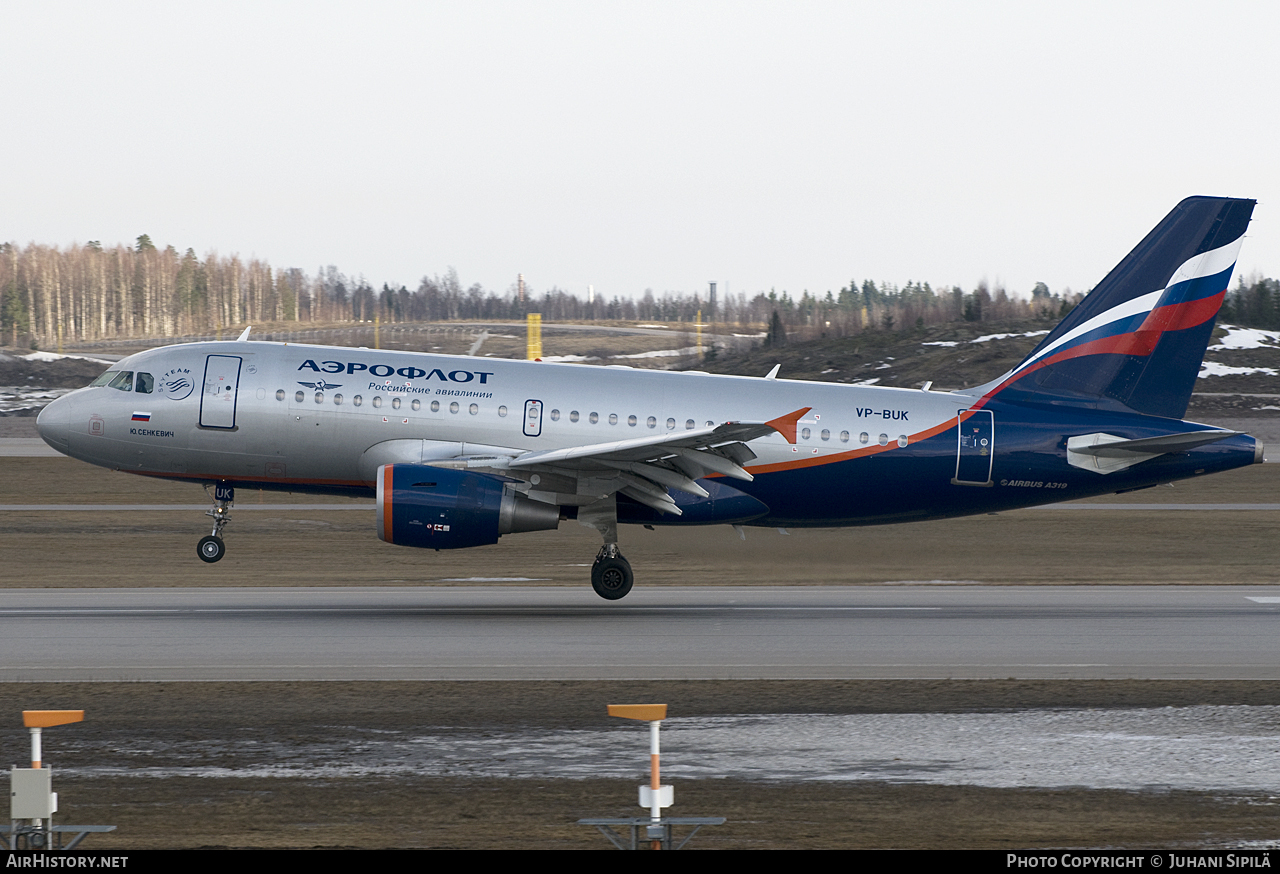 Aircraft Photo of VP-BUK | Airbus A319-111 | Aeroflot - Russian Airlines | AirHistory.net #120397
