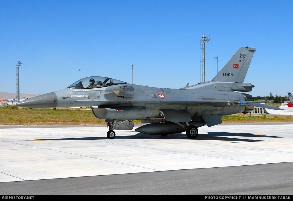 Aircraft Photo of 89-0026 | General Dynamics F-16CG Fighting Falcon | Turkey - Air Force | AirHistory.net #120500