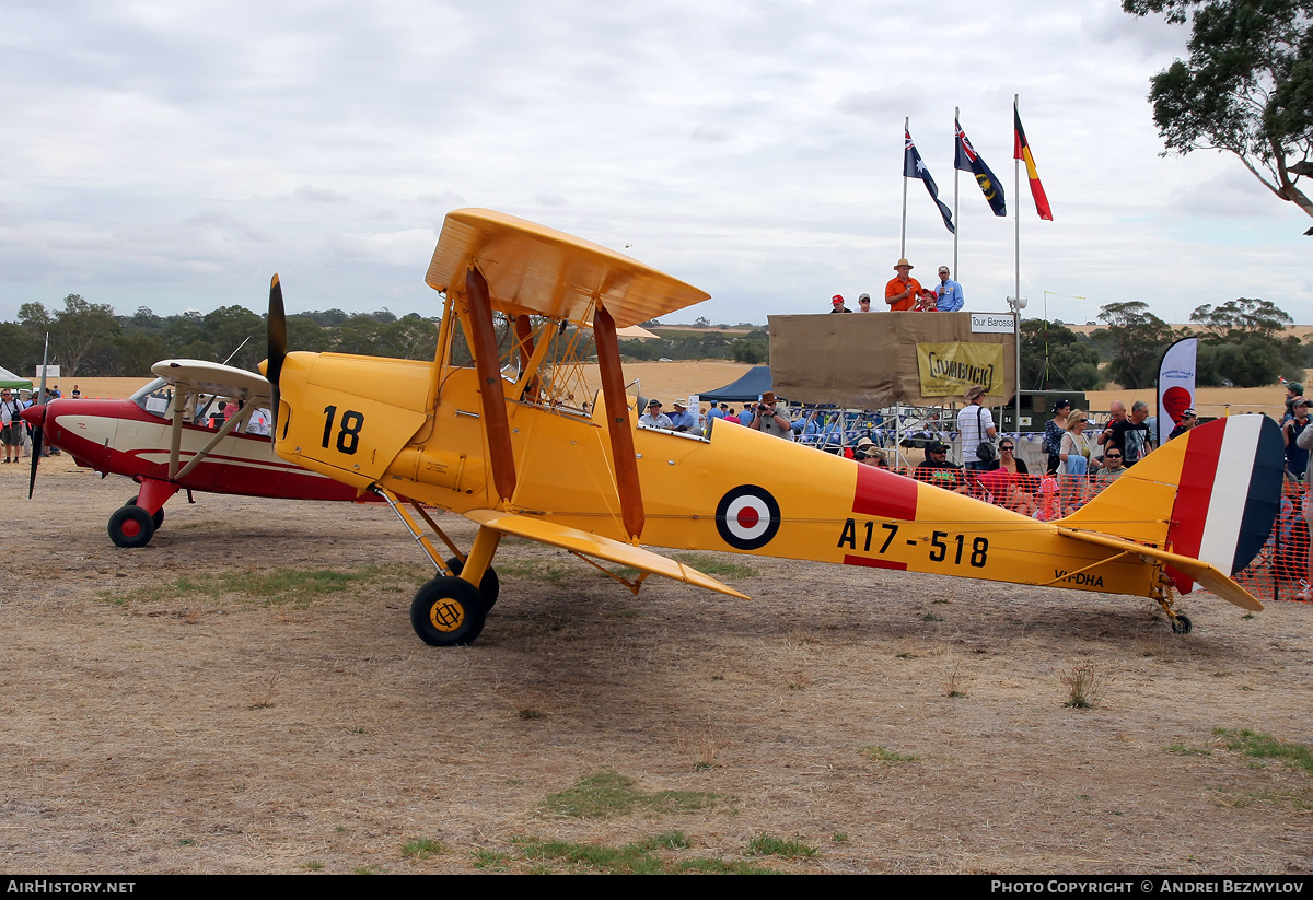 Aircraft Photo of VH-DHA / A17-518 | De Havilland D.H. 82A Tiger Moth | Australia - Air Force | AirHistory.net #120954