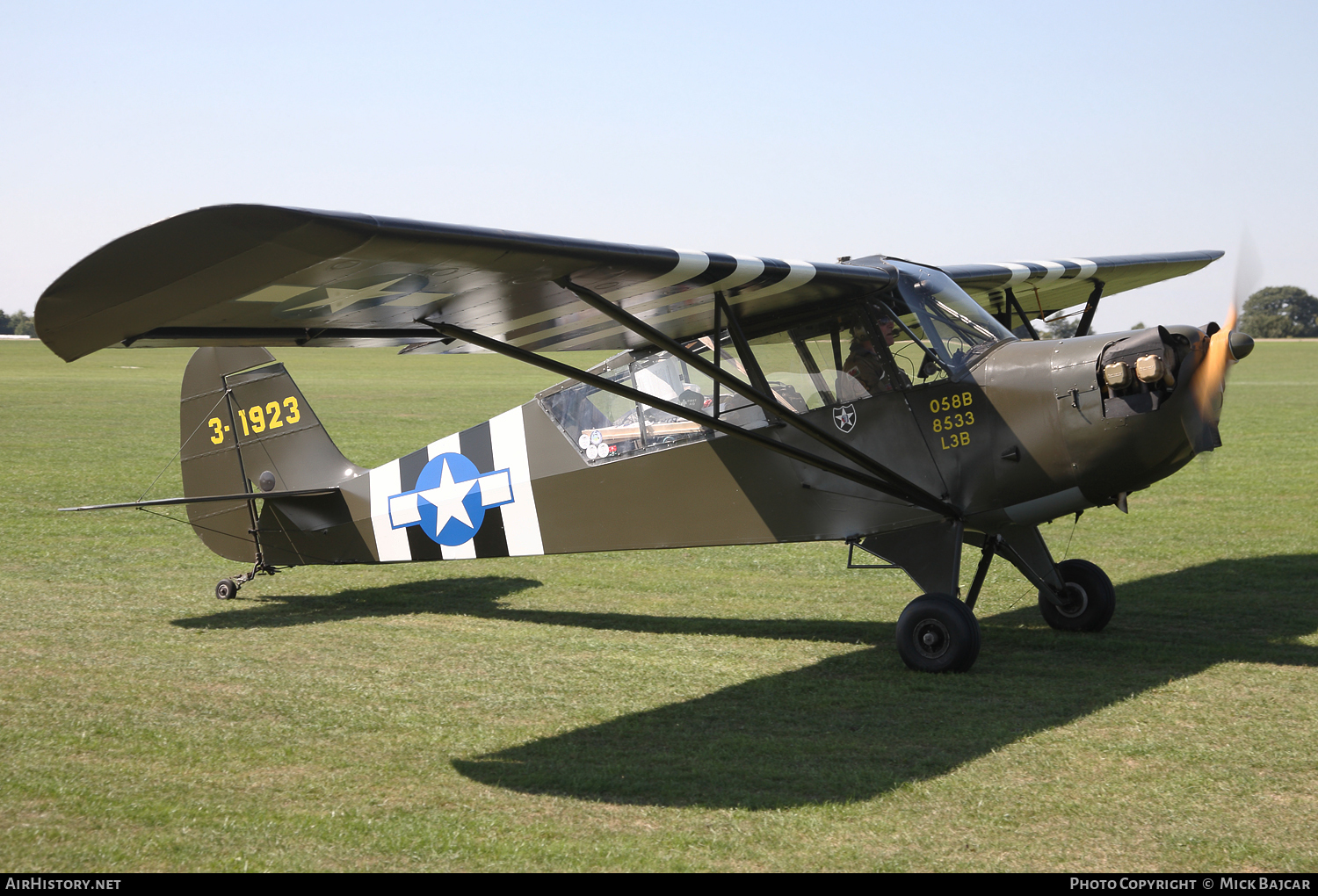 Aircraft Photo of G-BRHP / 3-1923 | Aeronca O-58B Grasshopper | USA - Air Force | AirHistory.net #121282