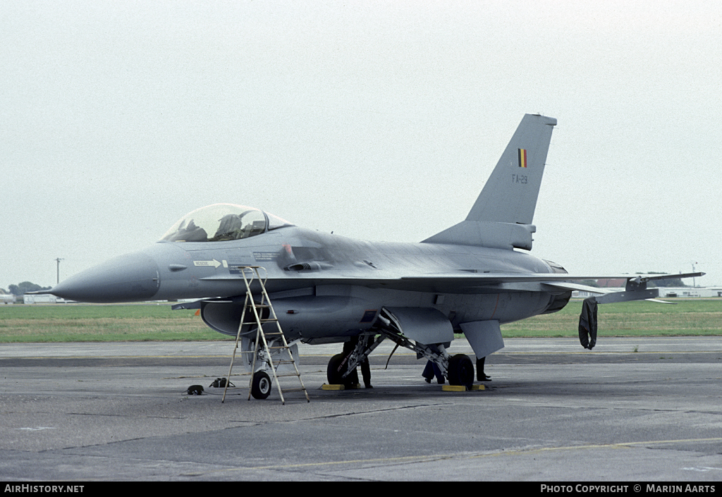 Aircraft Photo of FA-29 | General Dynamics F-16A Fighting Falcon | Belgium - Air Force | AirHistory.net #121633