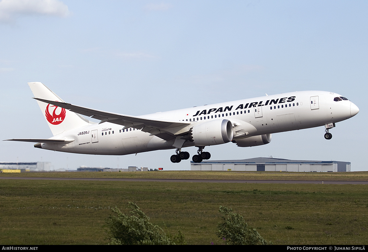 Aircraft Photo of JA826J | Boeing 787-8 Dreamliner | Japan Airlines - JAL | AirHistory.net #121725