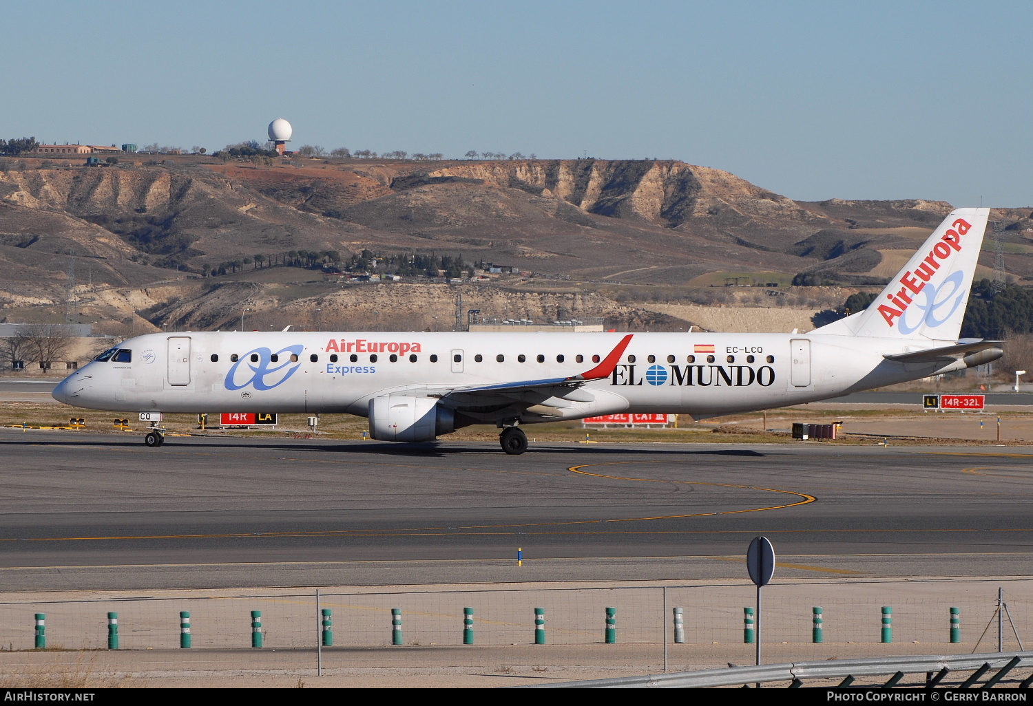 Aircraft Photo of EC-LCQ | Embraer 195LR (ERJ-190-200LR) | Air Europa Express | AirHistory.net #121822