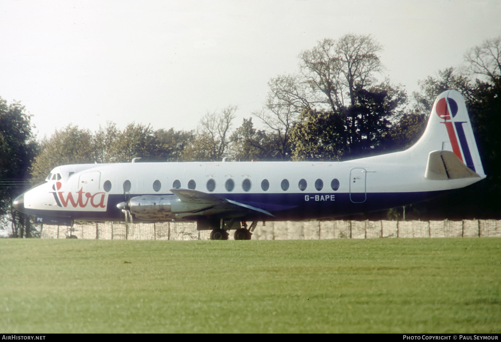 Aircraft Photo of G-BAPE | Vickers 814 Viscount | Intra Airways | AirHistory.net #121868