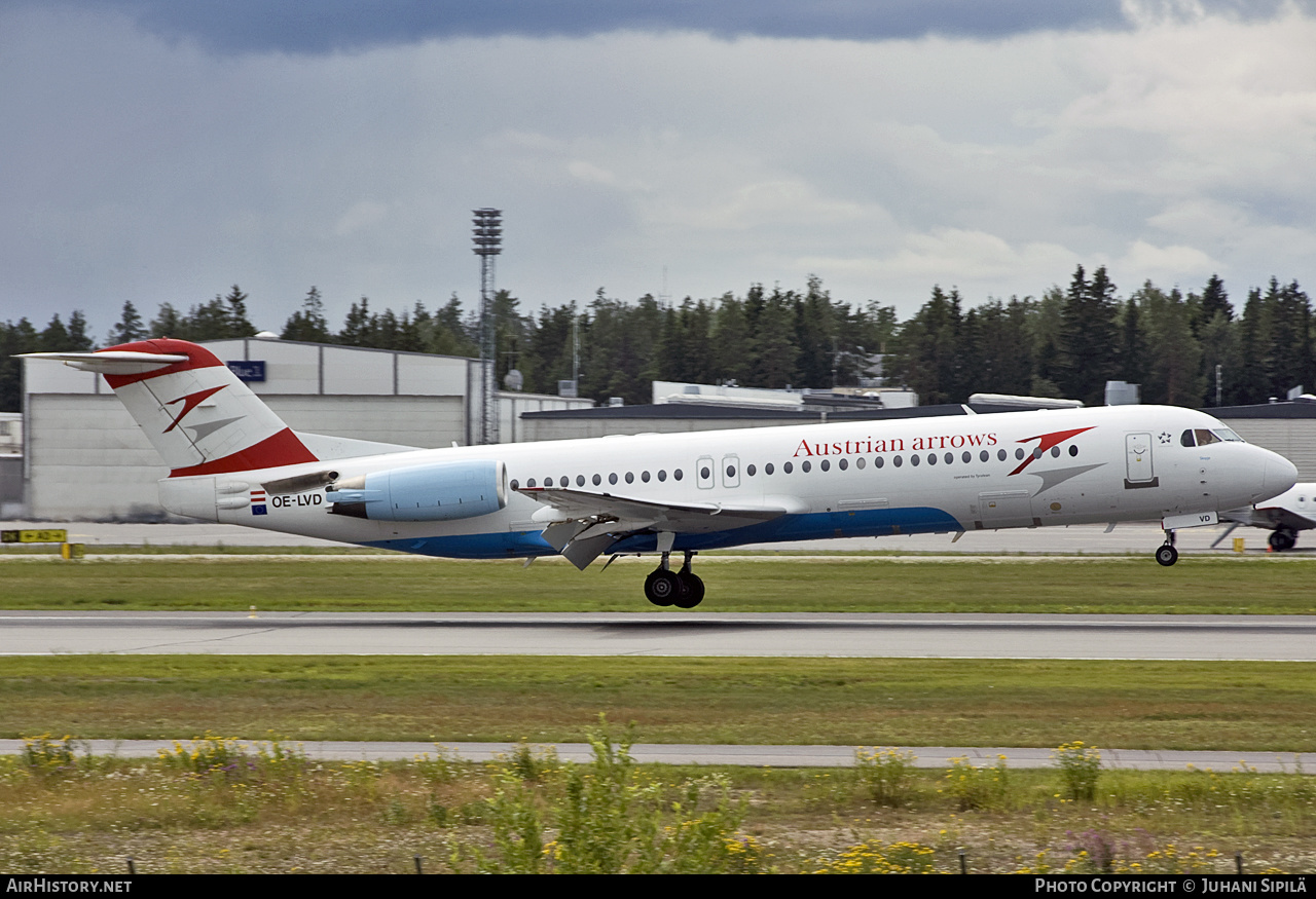 Aircraft Photo of OE-LVD | Fokker 100 (F28-0100) | Austrian Arrows | AirHistory.net #122586