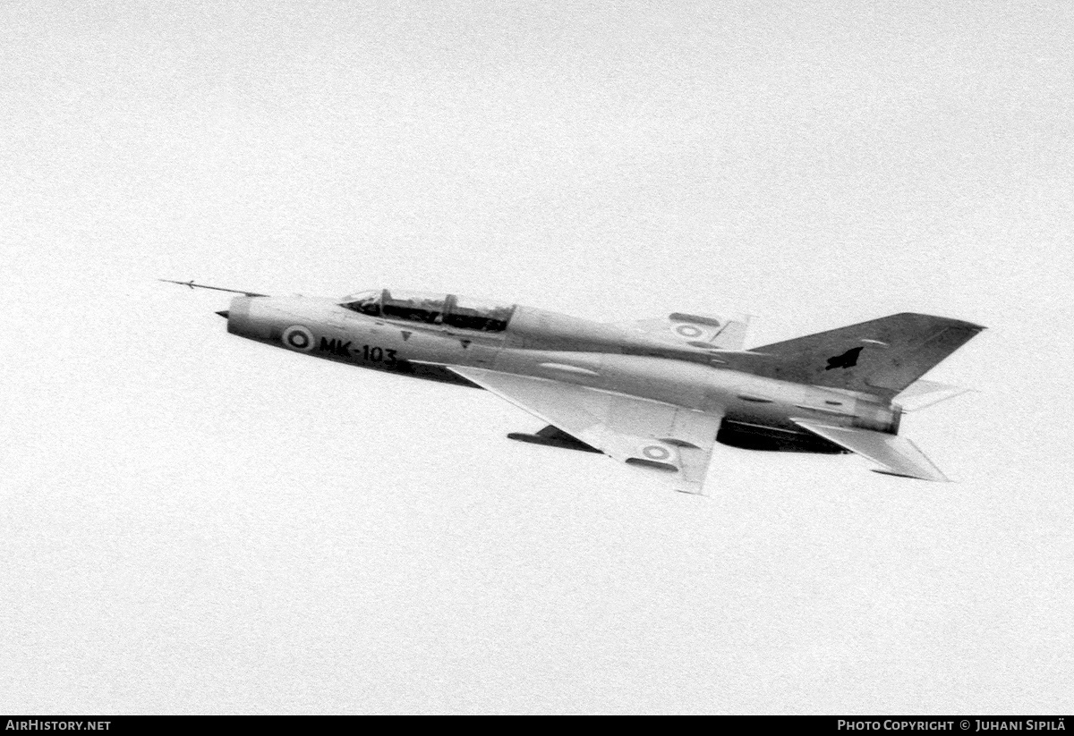 Aircraft Photo of MK-103 | Mikoyan-Gurevich MiG-21U | Finland - Air Force | AirHistory.net #123265