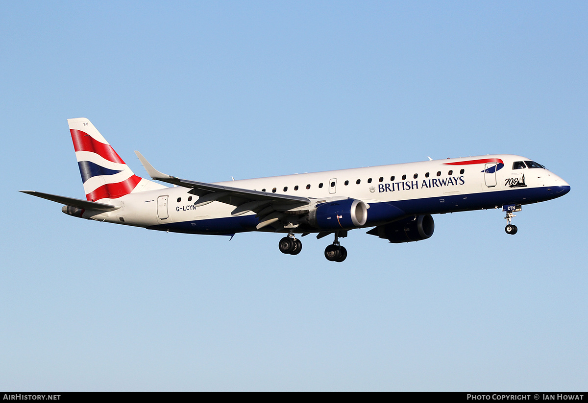 Aircraft Photo of G-LCYN | Embraer 190SR (ERJ-190-100SR) | British Airways | AirHistory.net #123540