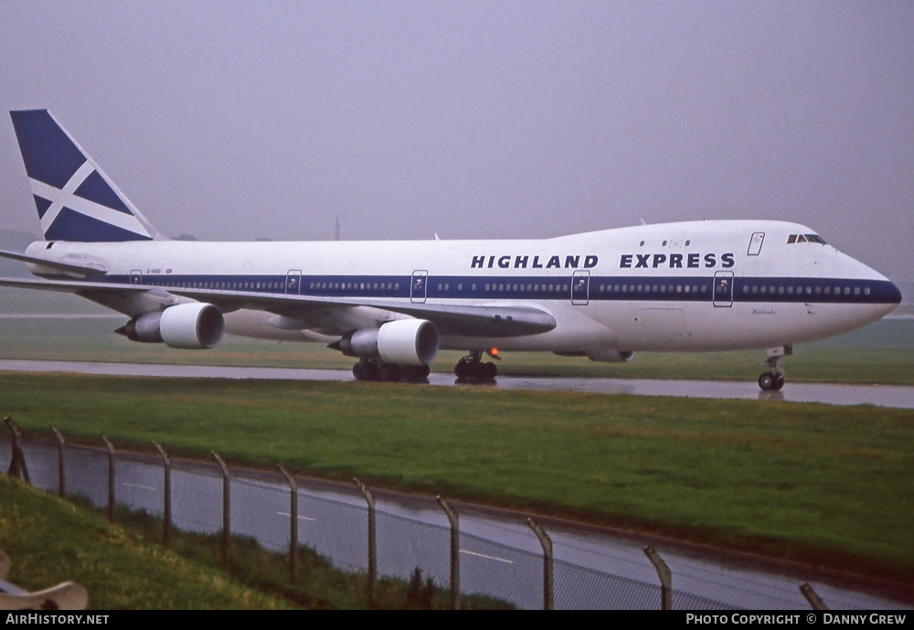 Aircraft Photo of G-HIHO | Boeing 747-123 | Highland Express Airways | AirHistory.net #124066