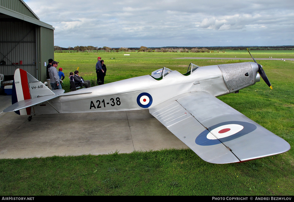 Aircraft Photo of VH-AIB / A21-38 | De Havilland D.H. 94 Moth Minor | Australia - Air Force | AirHistory.net #124243