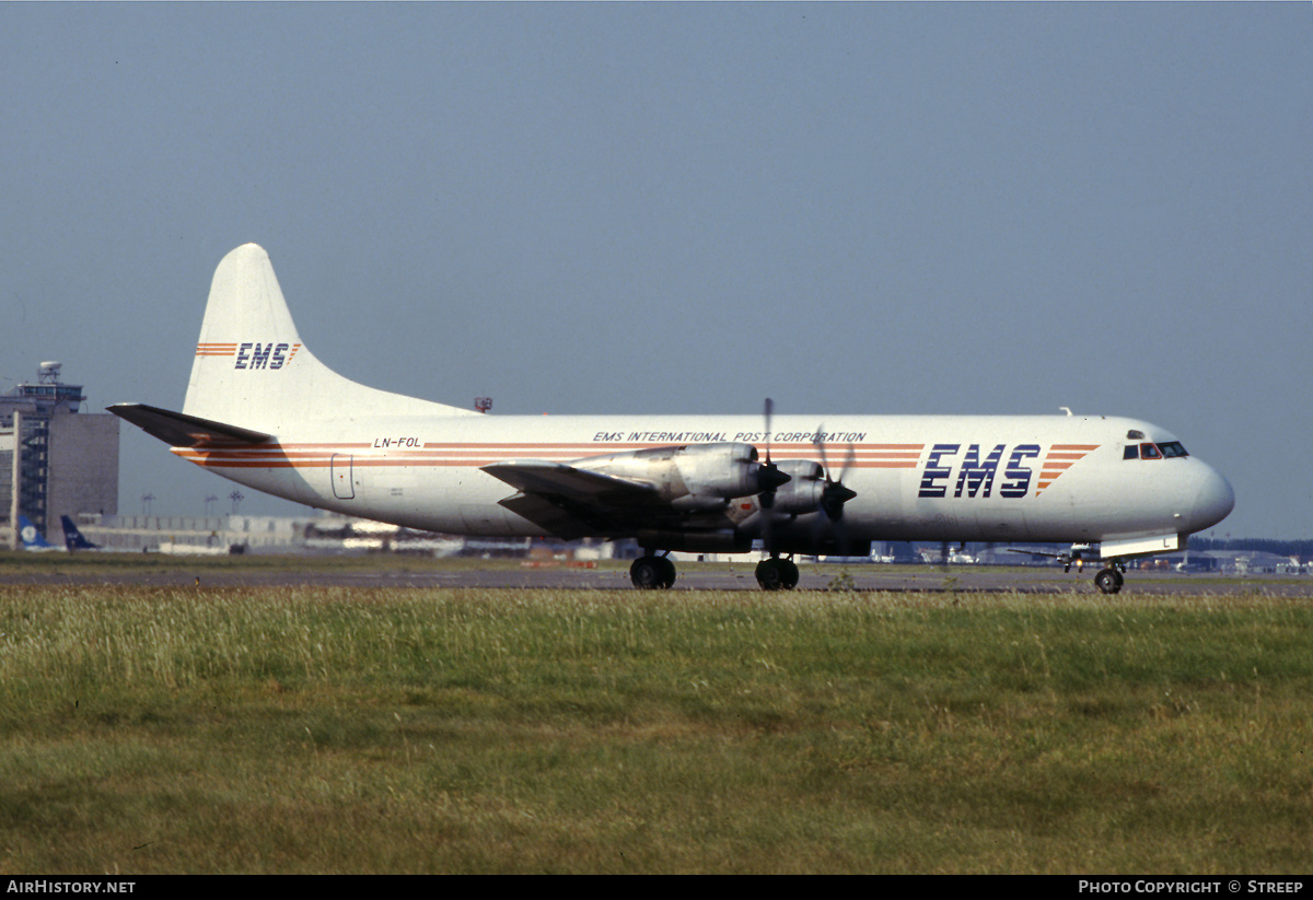 Aircraft Photo of LN-FOL | Lockheed L-188A(F) Electra | EMS - Express Mail Service | AirHistory.net #124461