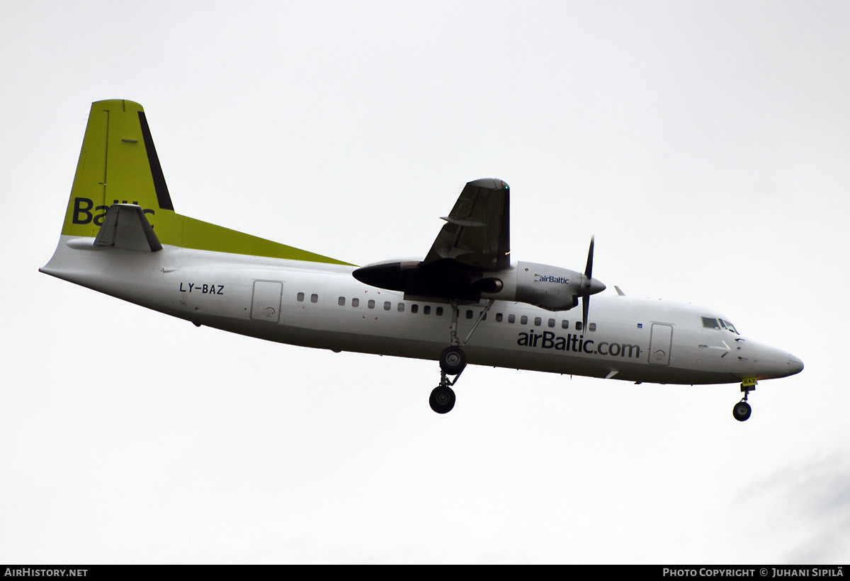 Aircraft Photo of LY-BAZ | Fokker 50 | AirBaltic | AirHistory.net #124794