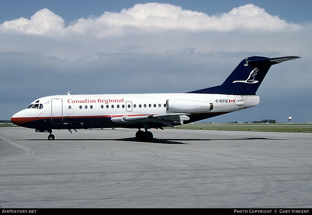 Aircraft Photo of C-GTIZ | Fokker F28-1000C Fellowship | Canadian Regional Airlines | AirHistory.net #124975