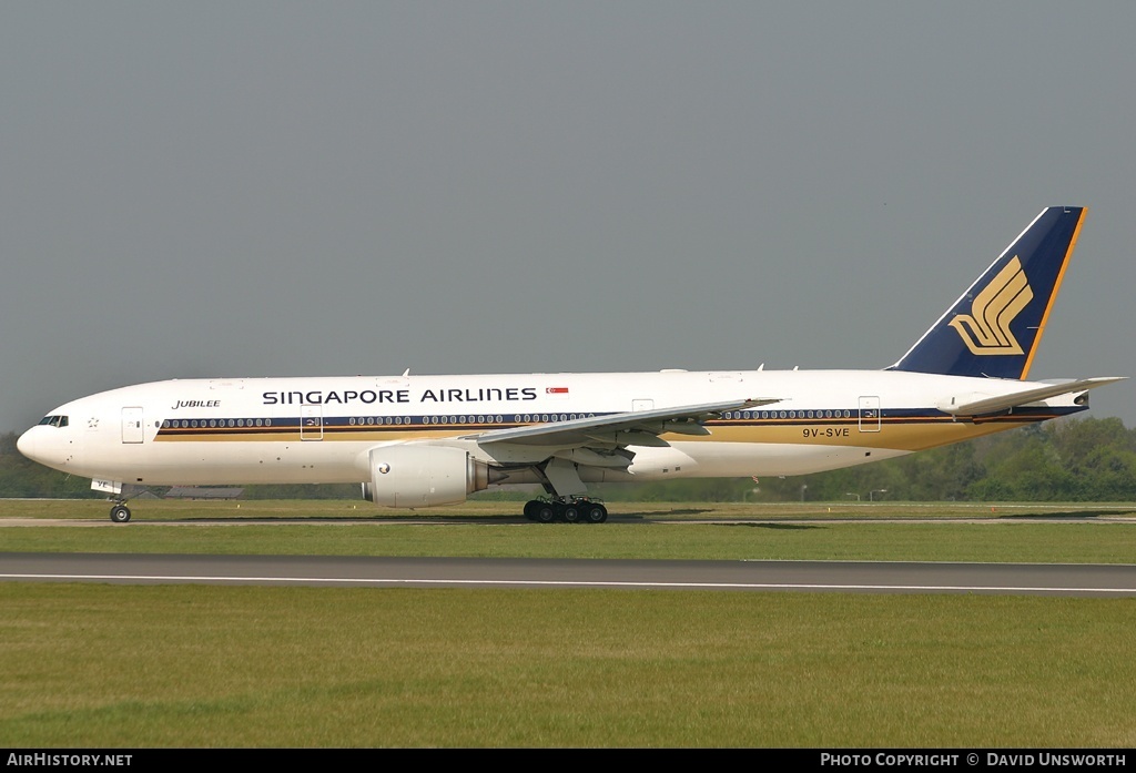 Aircraft Photo of 9V-SVE | Boeing 777-212/ER | Singapore Airlines | AirHistory.net #124981