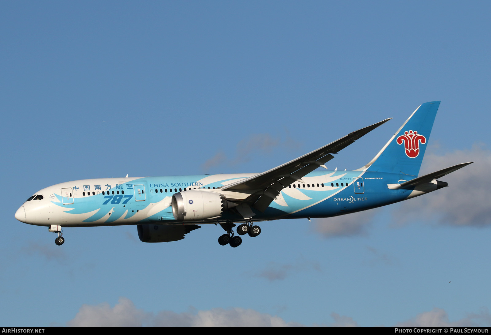 Aircraft Photo of B-2727 | Boeing 787-8 Dreamliner | China Southern Airlines | AirHistory.net #125328