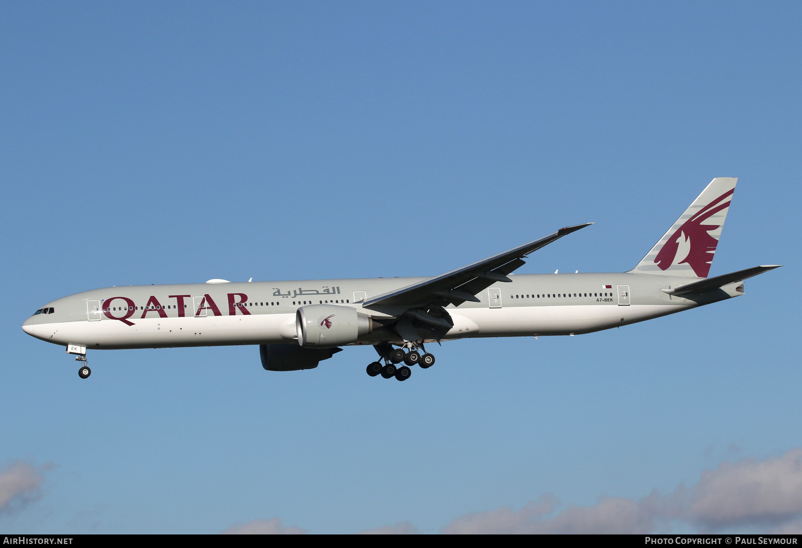 Aircraft Photo of A7-BEK | Boeing 777-300/ER | Qatar Airways | AirHistory.net #126041