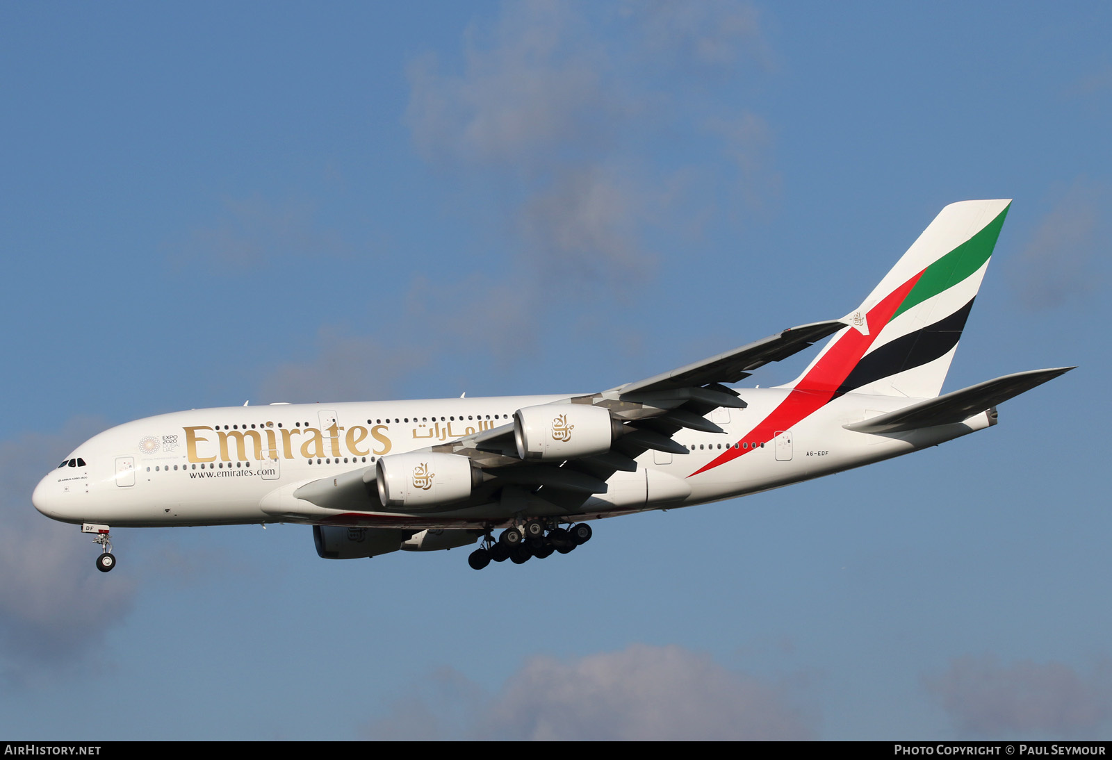 Aircraft Photo of A6-EDF | Airbus A380-861 | Emirates | AirHistory.net #126837
