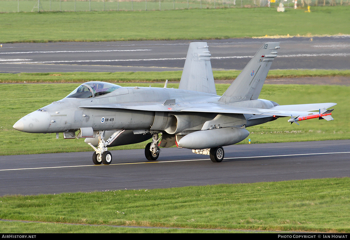 Aircraft Photo of HN-419 | McDonnell Douglas F/A-18C Hornet | Finland - Air Force | AirHistory.net #127005