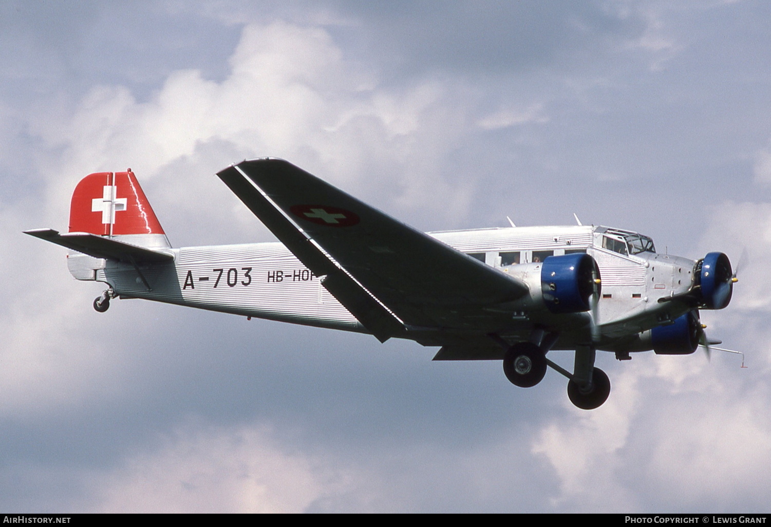 Aircraft Photo of HB-HOP / A-703 | Junkers Ju 52/3m g4e | Ju-Air | Switzerland - Air Force | AirHistory.net #127125