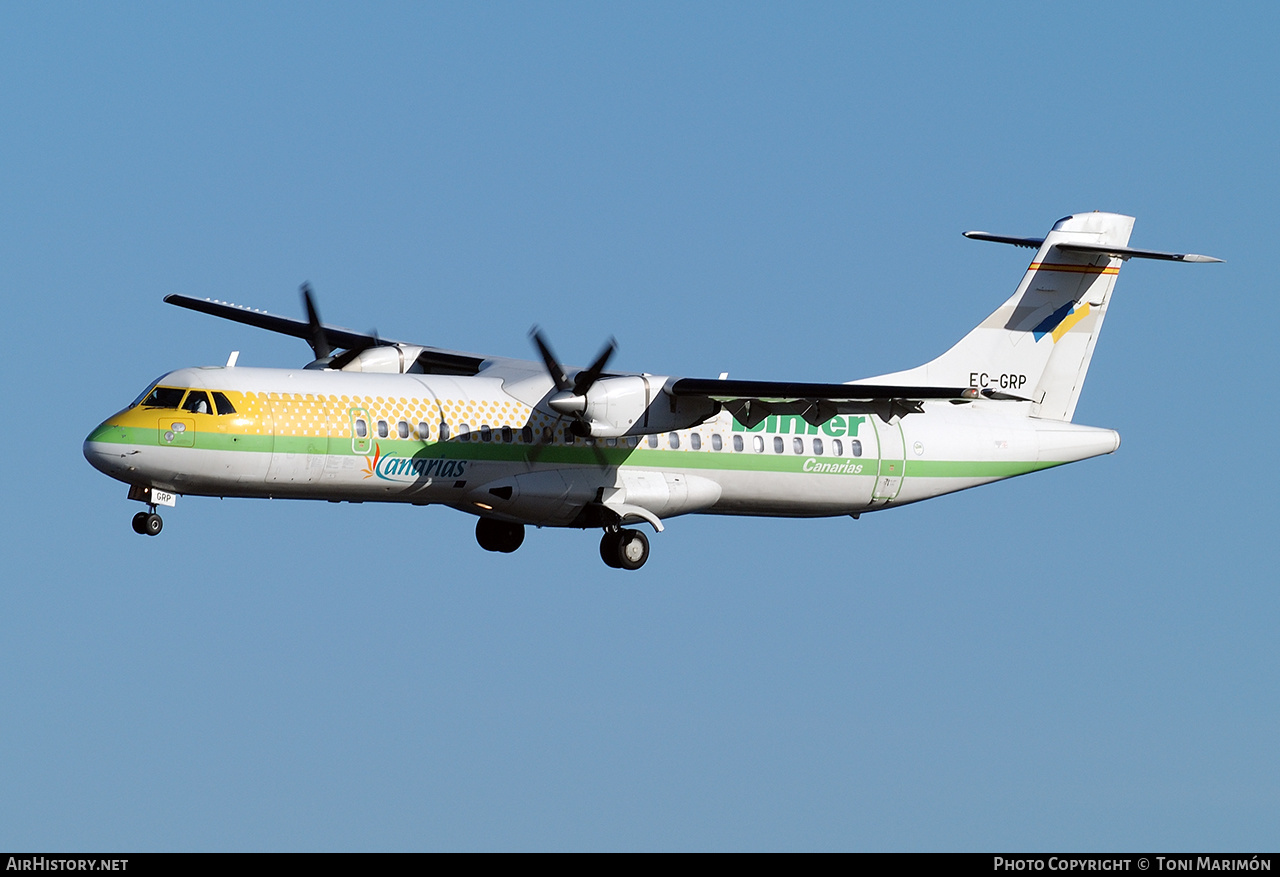Aircraft Photo of EC-GRP | ATR ATR-72-202 | Binter Canarias | AirHistory.net #127714