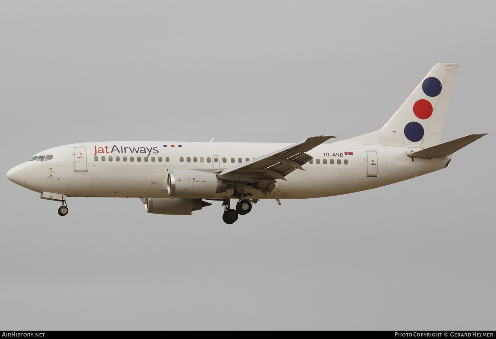 Aircraft Photo of YU-AND | Boeing 737-3H9 | Jat Airways | AirHistory.net #127832