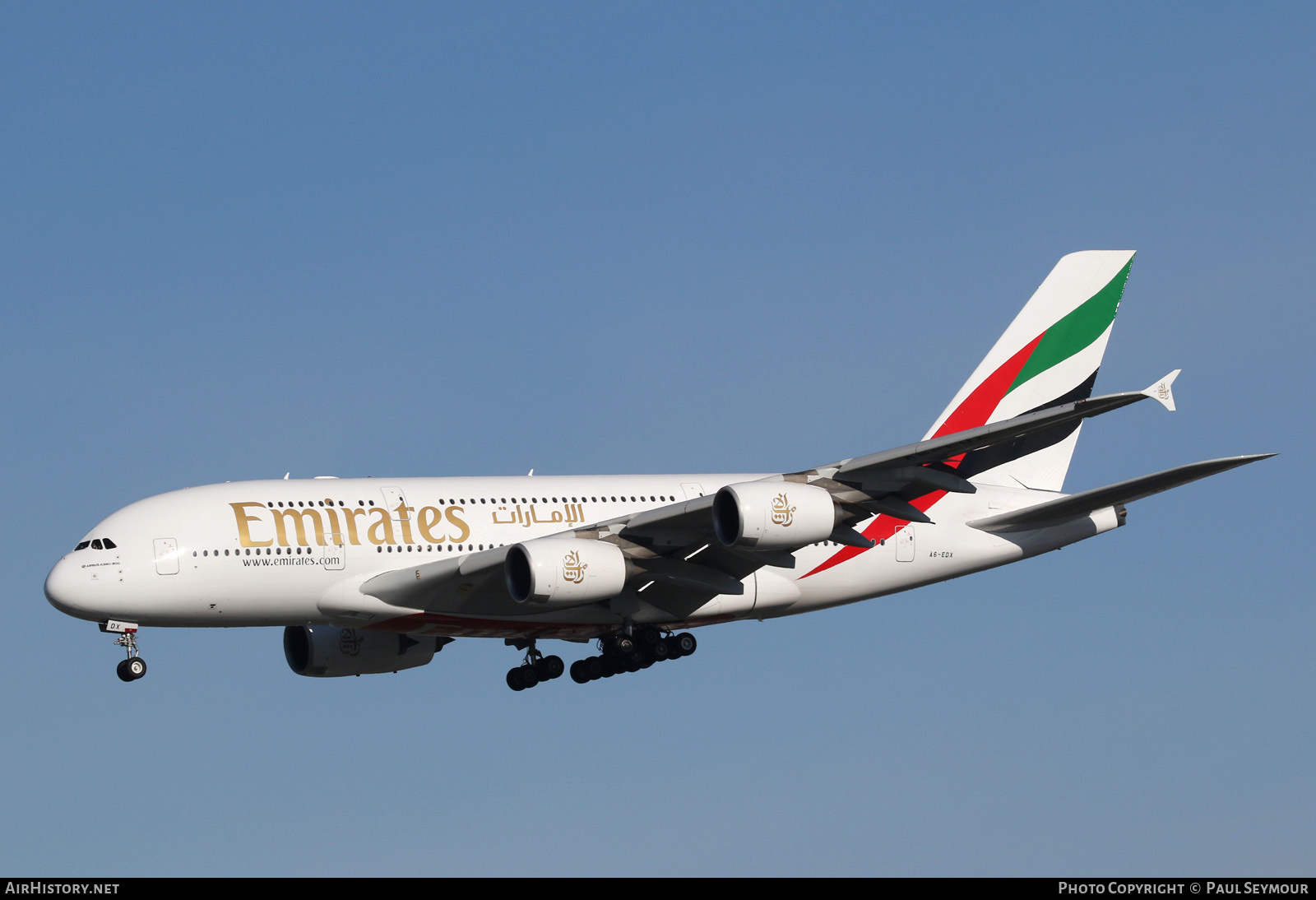 Aircraft Photo of A6-EDX | Airbus A380-861 | Emirates | AirHistory.net #127873