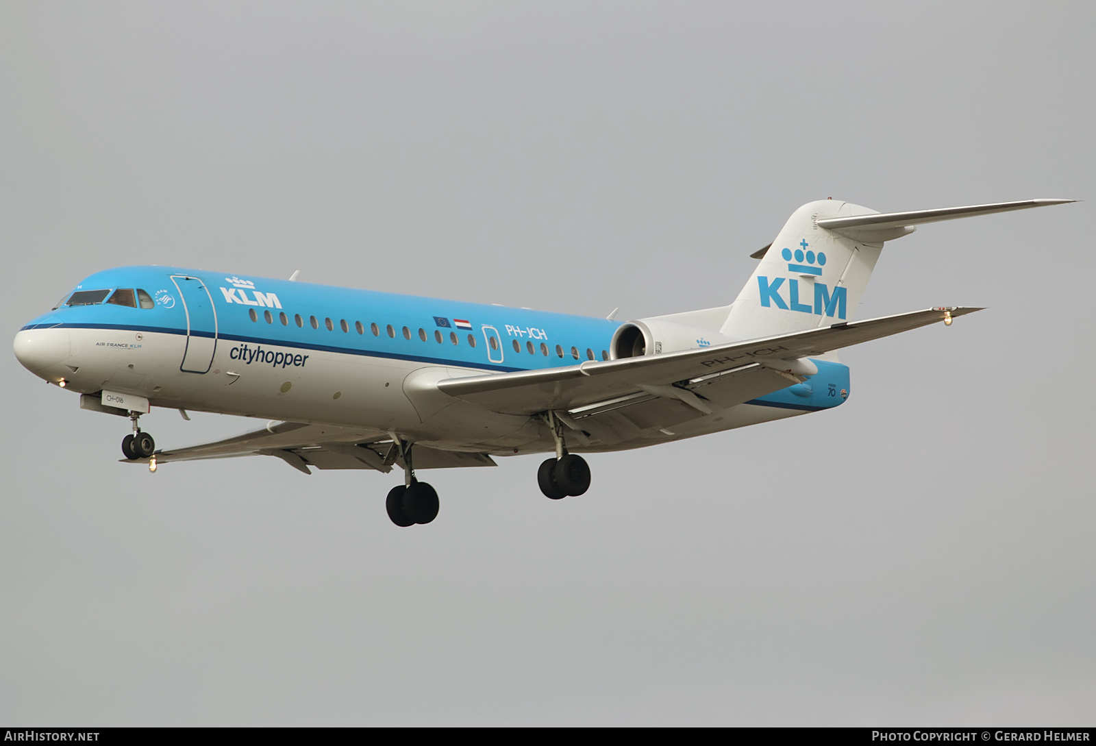 Aircraft Photo of PH-JCH | Fokker 70 (F28-0070) | KLM Cityhopper | AirHistory.net #128019