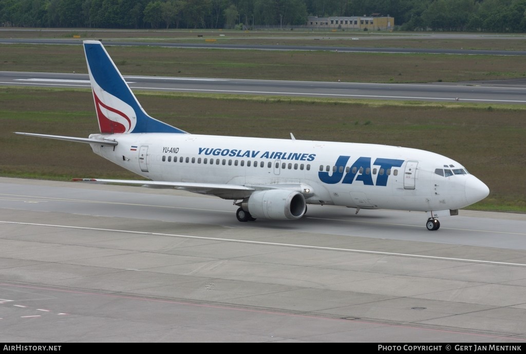 Aircraft Photo of YU-AND | Boeing 737-3H9 | JAT Yugoslav Airlines - Jugoslovenski Aerotransport | AirHistory.net #128065