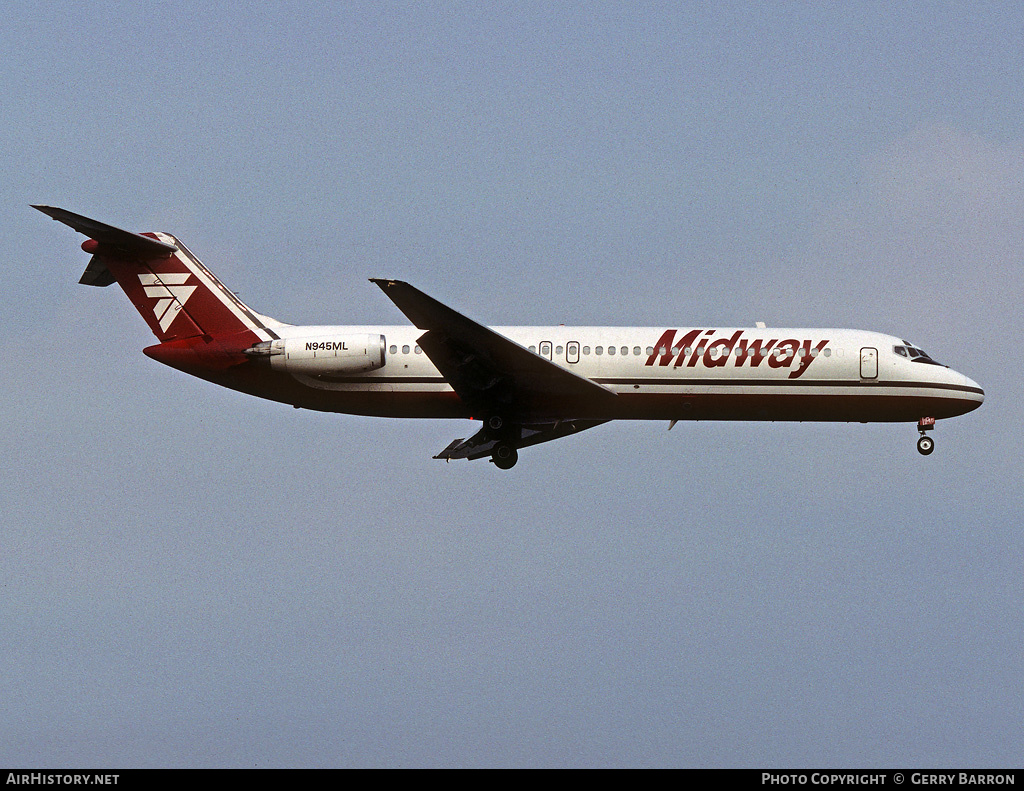 Aircraft Photo of N945ML | McDonnell Douglas DC-9-32 | Midway Airlines | AirHistory.net #129163