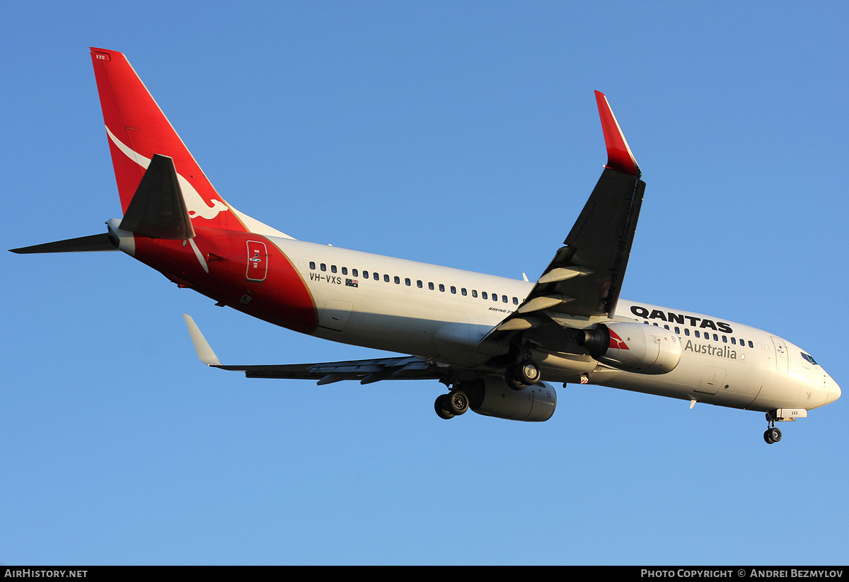 Aircraft Photo of VH-VXS | Boeing 737-838 | Qantas | AirHistory.net #129639