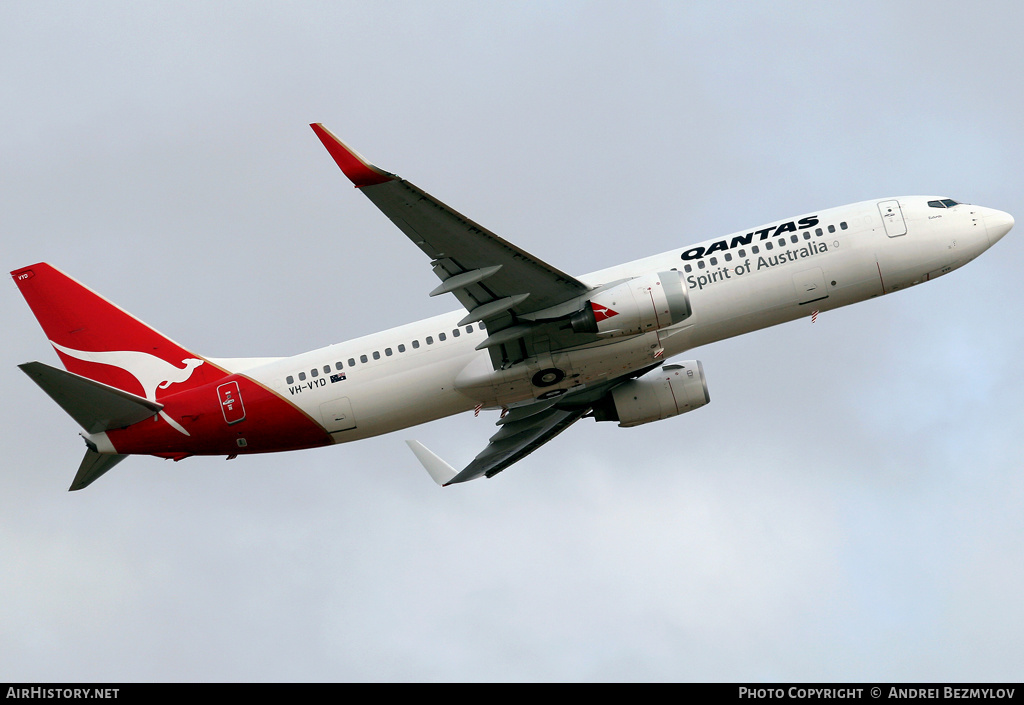 Aircraft Photo of VH-VYD | Boeing 737-838 | Qantas | AirHistory.net #129652