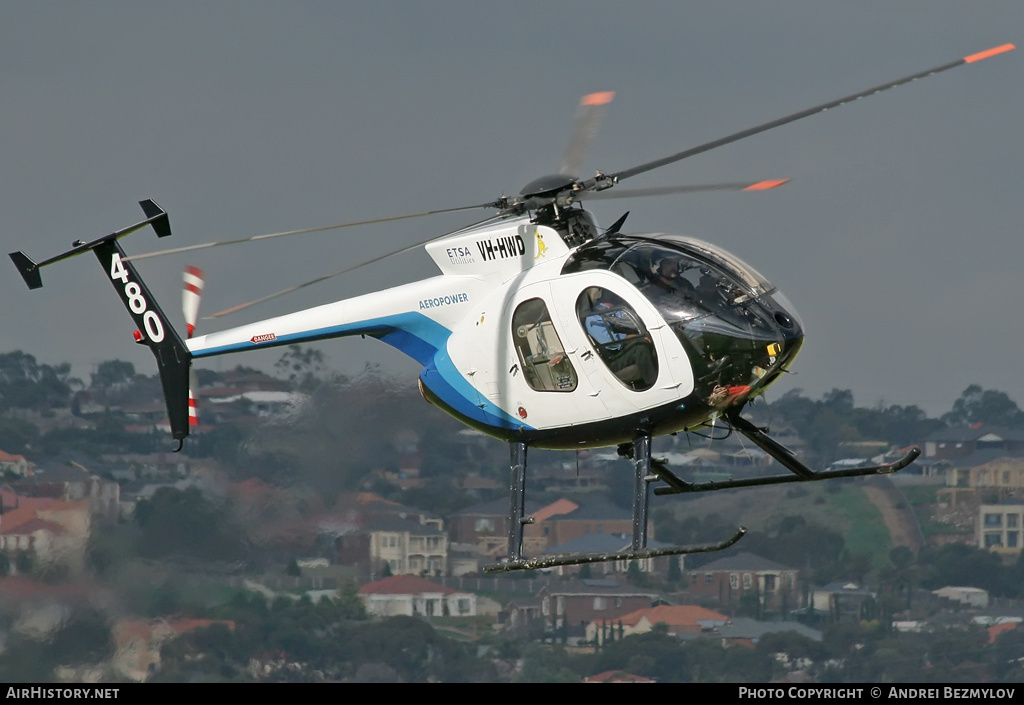 Aircraft Photo of VH-HWD | Hughes 500D (369D) | Aeropower | AirHistory.net #129893