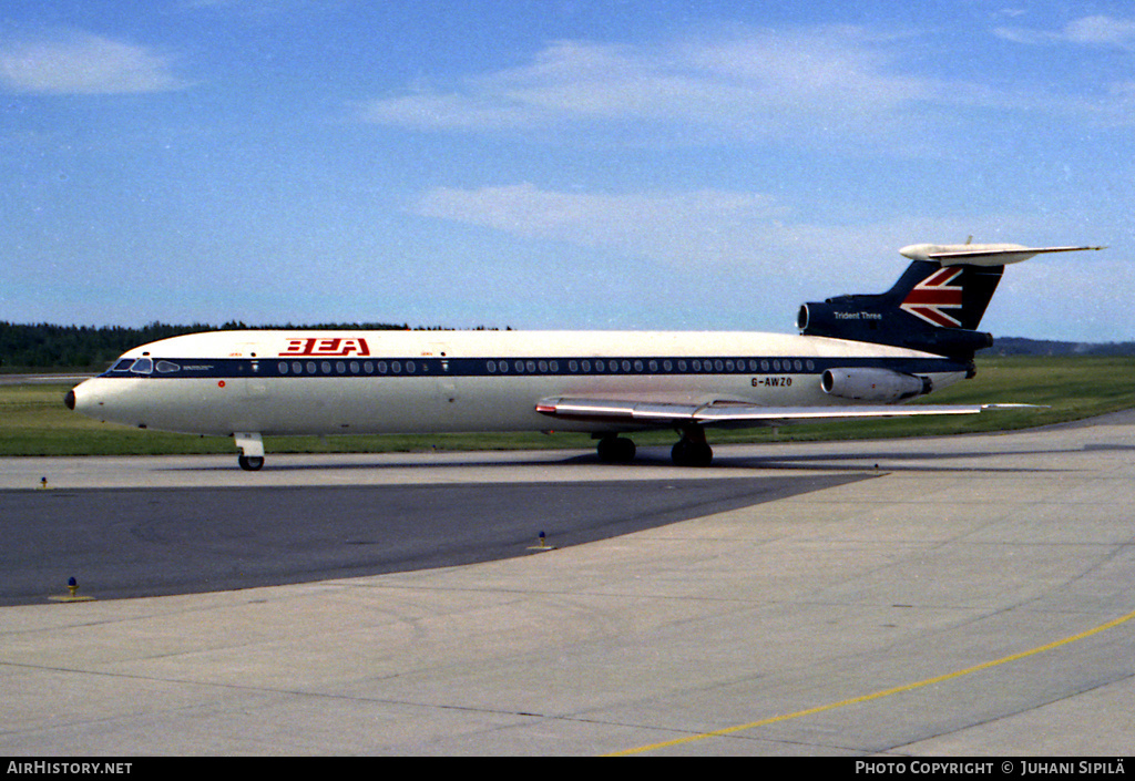 Aircraft Photo of G-AWZO | Hawker Siddeley HS-121 Trident 3B | BEA - British European Airways | AirHistory.net #130040