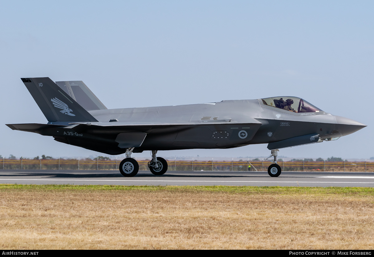 Aircraft Photo of A35-010 | Lockheed Martin F-35A Lightning II | Australia - Air Force | AirHistory.net #130090