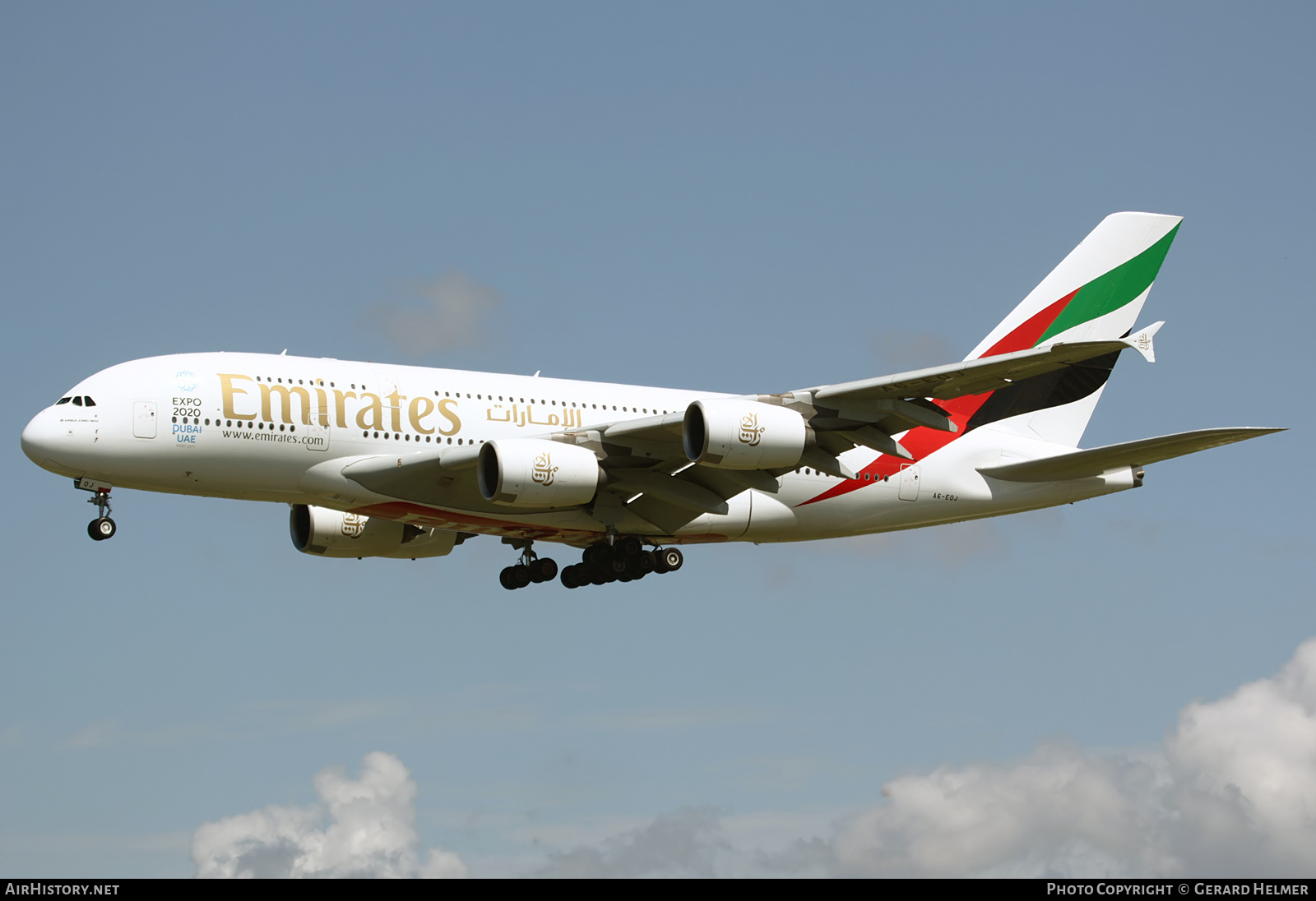 Aircraft Photo of A6-EOJ | Airbus A380-861 | Emirates | AirHistory.net #131468