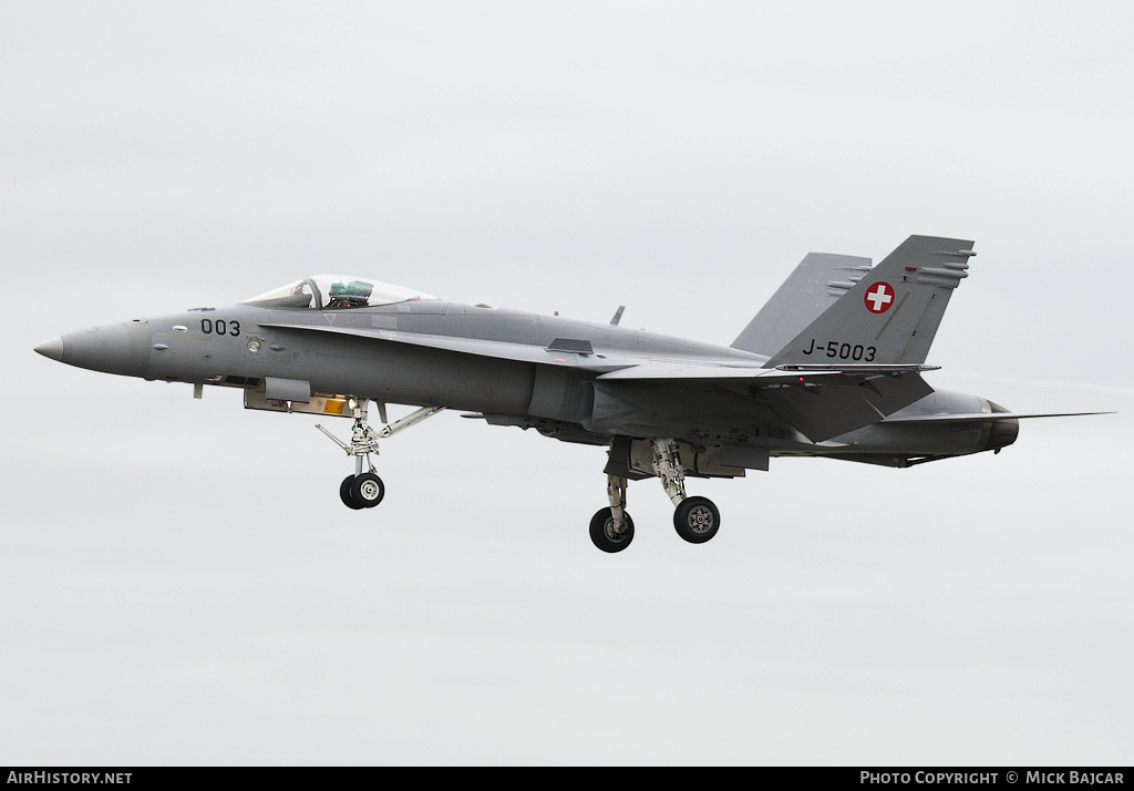 Aircraft Photo of J-5003 | McDonnell Douglas F/A-18C Hornet | Switzerland - Air Force | AirHistory.net #132023