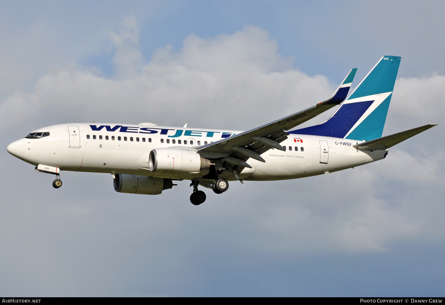 Aircraft Photo of C-FWSV | Boeing 737-7CT | WestJet | AirHistory.net #132210