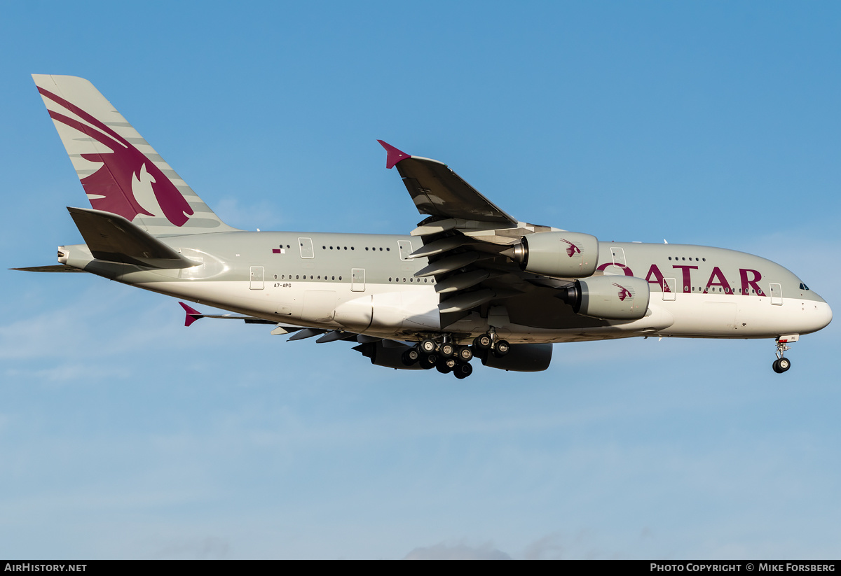 Aircraft Photo of A7-APG | Airbus A380-861 | Qatar Airways | AirHistory.net #132735