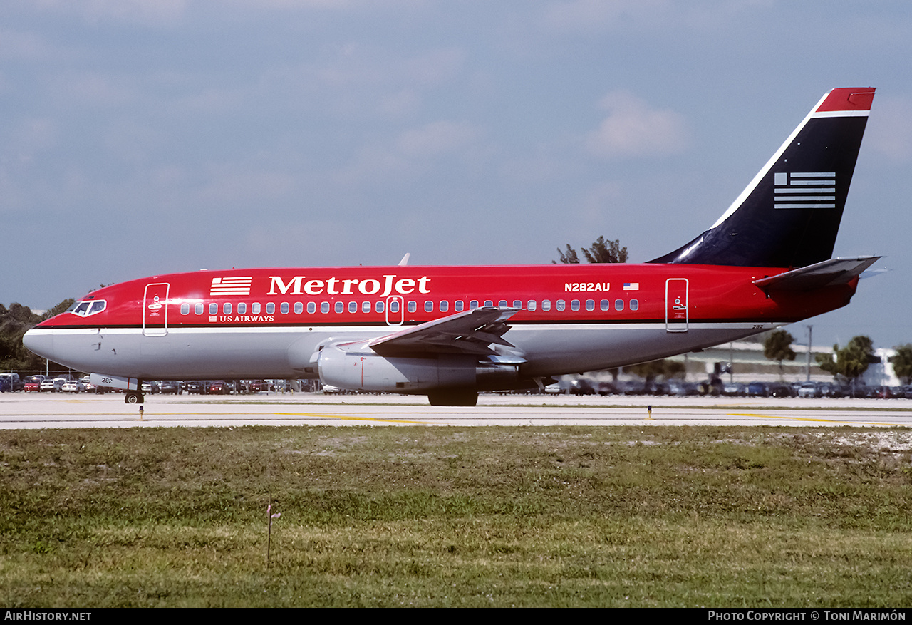 Aircraft Photo of N282AU | Boeing 737-2B7/Adv | Metrojet | AirHistory.net #133307