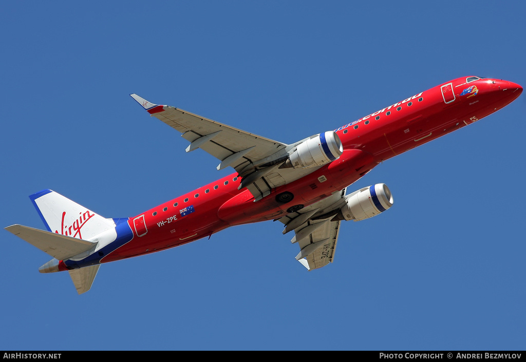 Aircraft Photo of VH-ZPE | Embraer 190AR (ERJ-190-100IGW) | Virgin Blue Airlines | AirHistory.net #133397