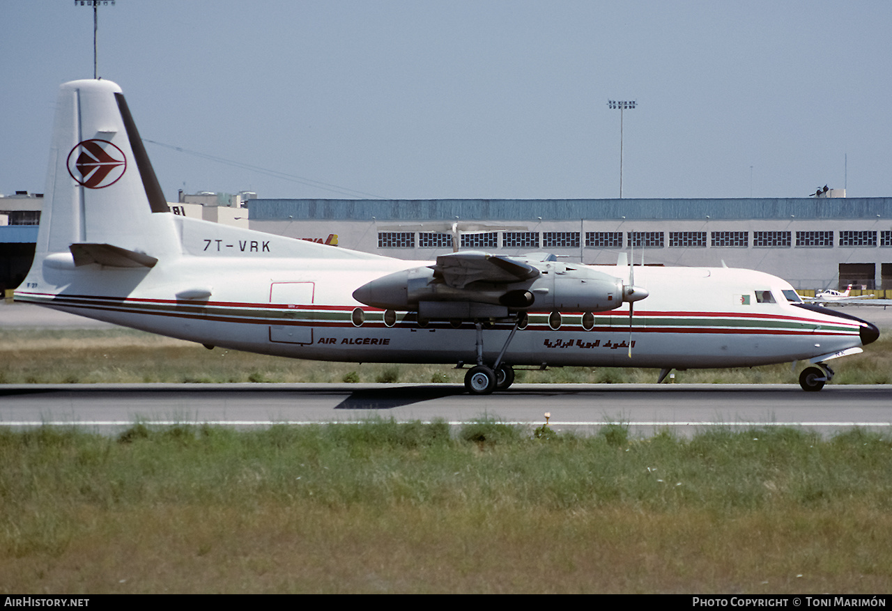 Aircraft Photo of 7T-VRK | Fokker F27-400M Troopship | Air Algérie | AirHistory.net #133769