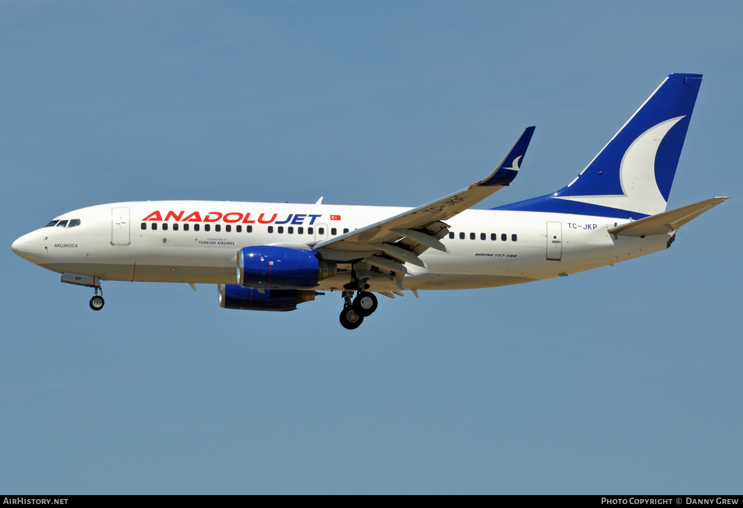 Aircraft Photo of TC-JKP | Boeing 737-7GL | AnadoluJet | AirHistory.net #133906