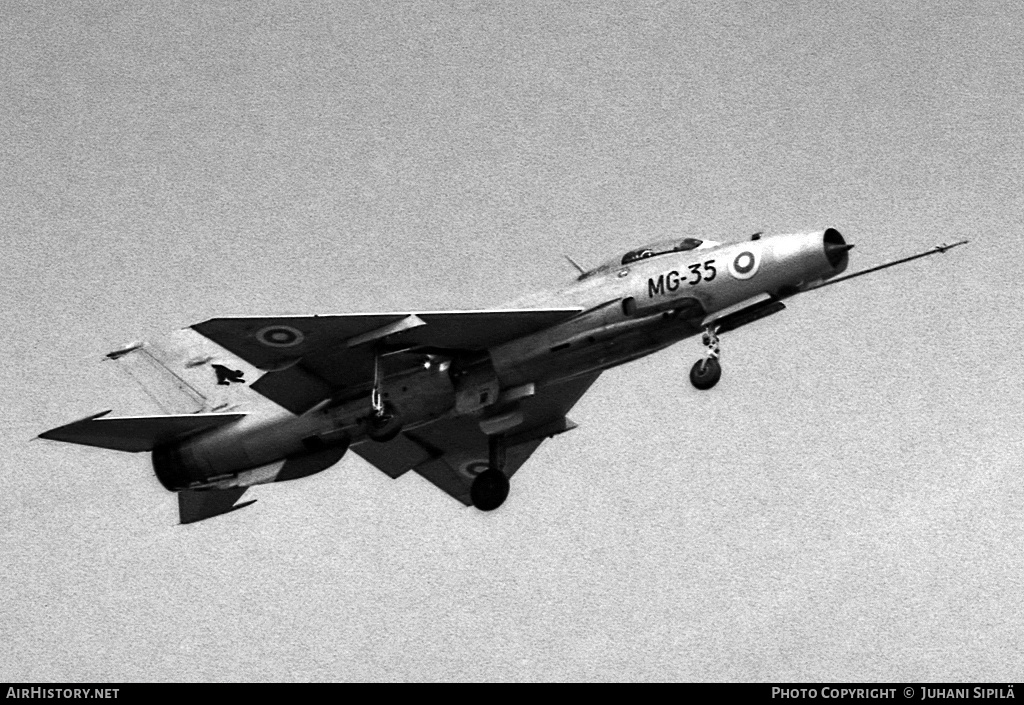 Aircraft Photo of MG-35 | Mikoyan-Gurevich MiG-21F-13 | Finland - Air Force | AirHistory.net #134195