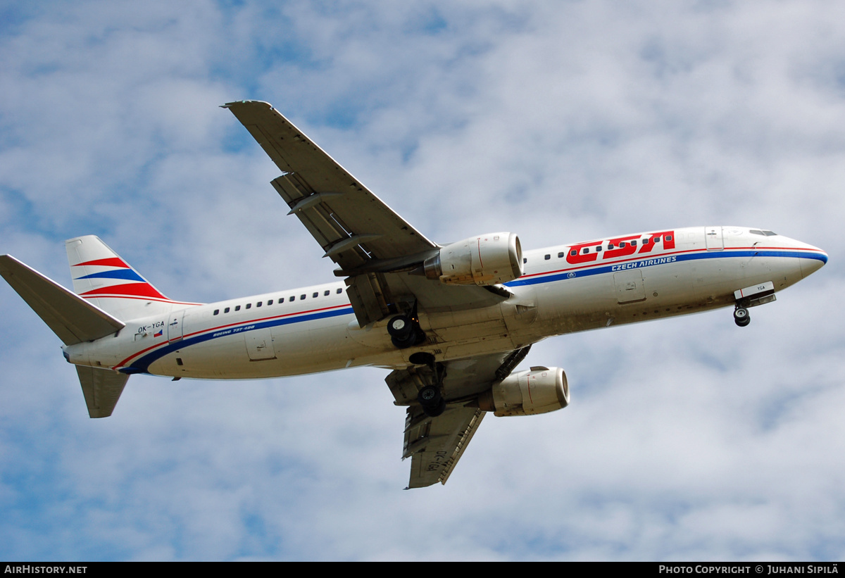 Aircraft Photo of OK-YGA | Boeing 737-4Q8 | ČSA - Czech Airlines | AirHistory.net #134374