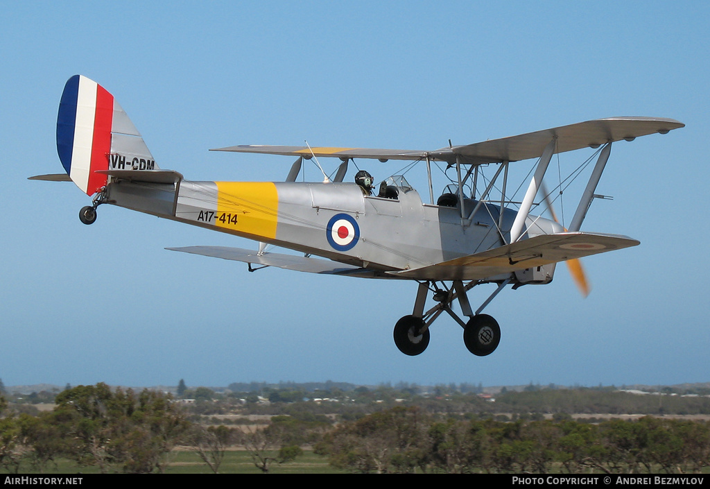 Aircraft Photo of VH-CDM / A17-414 | De Havilland D.H. 82A Tiger Moth | Australia - Air Force | AirHistory.net #134607