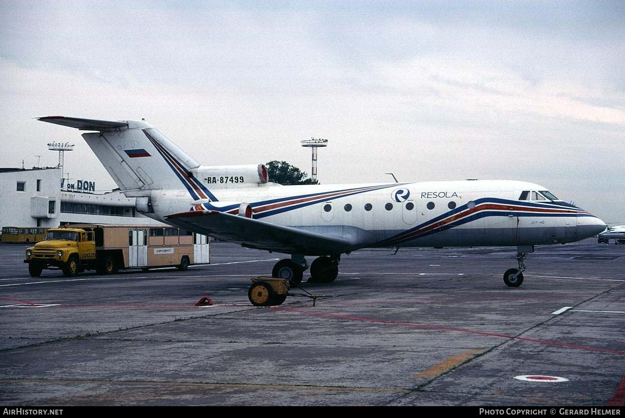 Aircraft Photo of RA-87499 | Yakovlev Yak-40 | Resola | AirHistory.net #134691