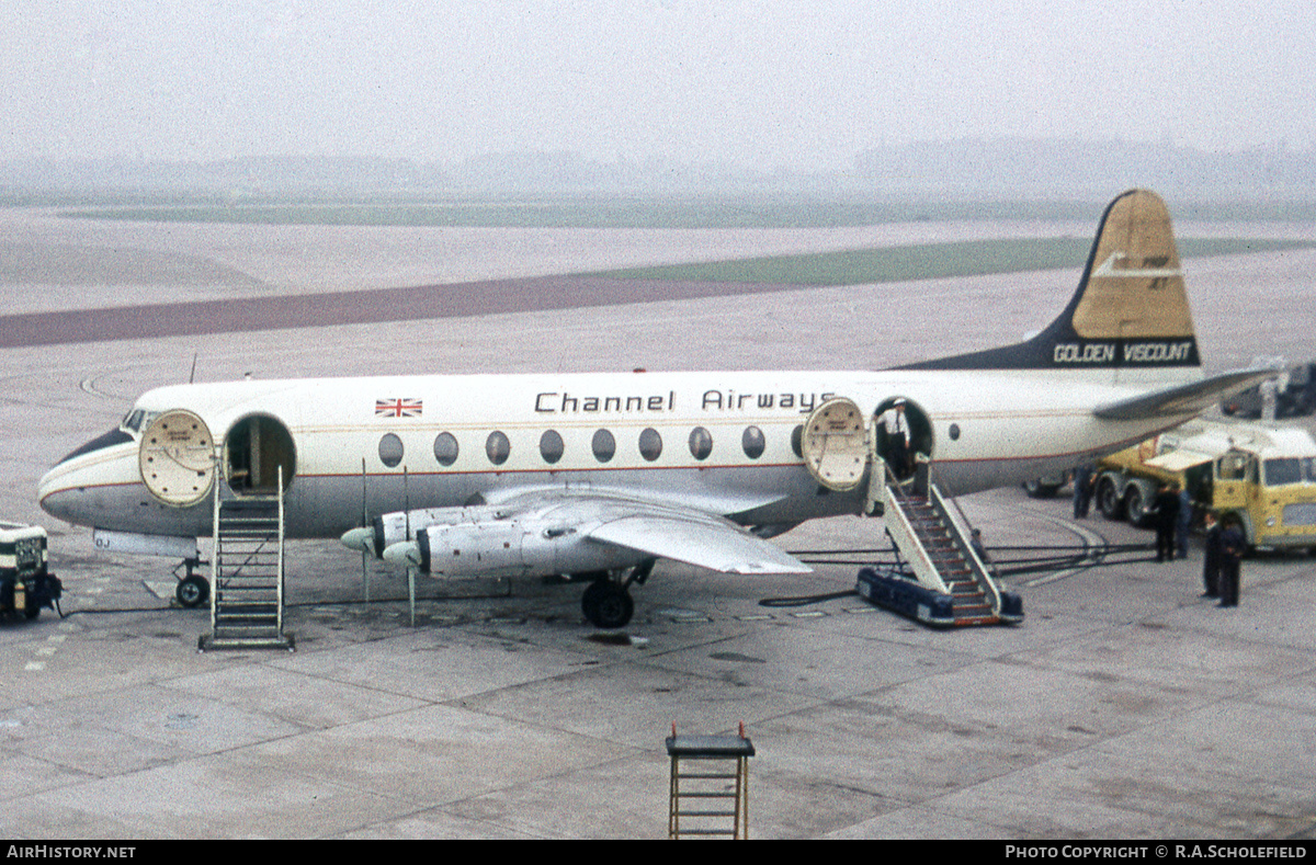 Aircraft Photo of G-AMOJ | Vickers 701 Viscount | Channel Airways | AirHistory.net #136253