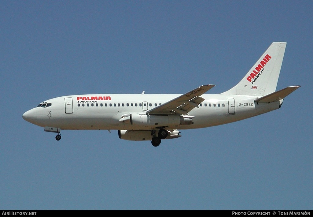 Aircraft Photo of G-CEAC | Boeing 737-229/Adv | Palmair | AirHistory.net #136617