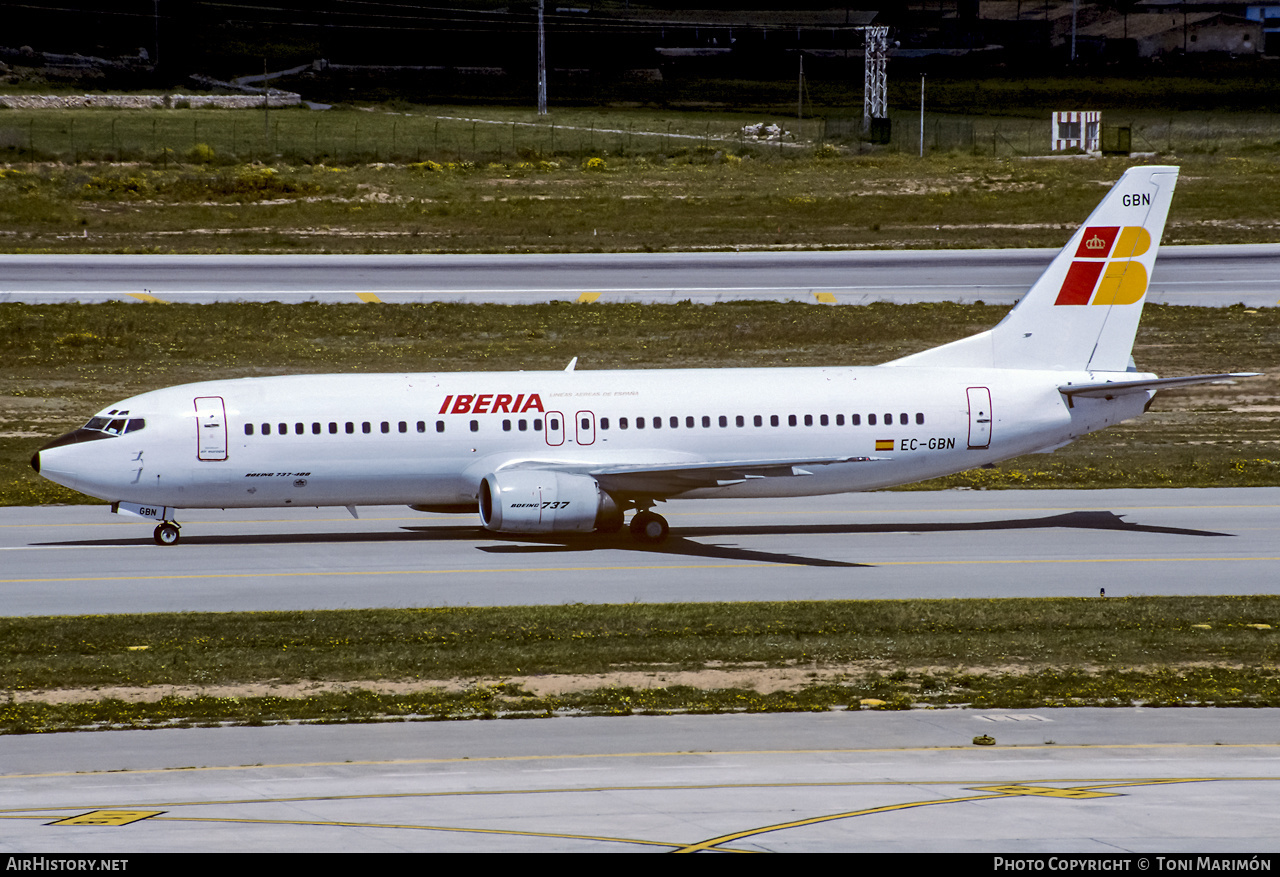 Aircraft Photo of EC-GBN | Boeing 737-4Y0 | Iberia | AirHistory.net #136620